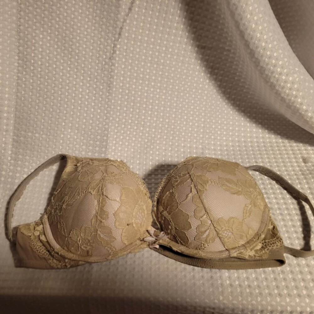 36B Body by Victoria Lace Padded Biege Lined Pigeonnet push up bra - Picture 1 of 5